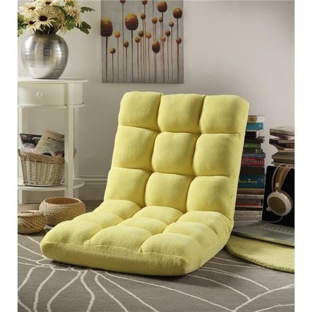 POSH LIVING Microplush Modern Armless Quilted Recliner Chair with foam filling and steel tube frame - Yellow RC40-08YL-UE